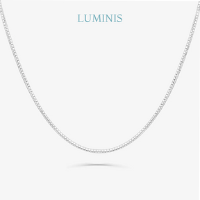 Chaîne Maille Vénitienne en Argent 925 avec Plaquage en Or Blanc 18k