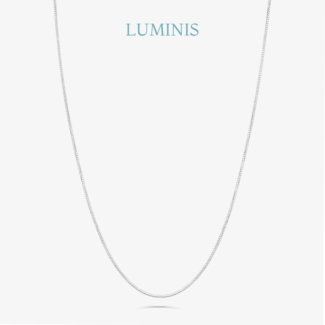 Chaîne Maille Vénitienne en Argent 925 avec Plaquage en Or Blanc 18k