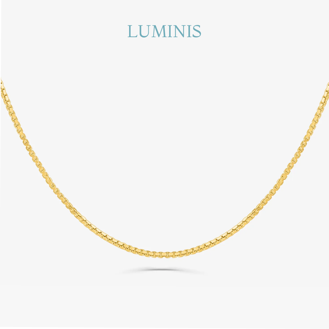 Chaîne Maille Vénitienne en Argent 925 avec Plaquage en Or Jaune 18k