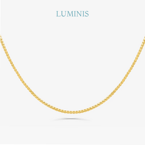 Chaîne Maille Vénitienne en Argent 925 avec Plaquage en Or Jaune 18k