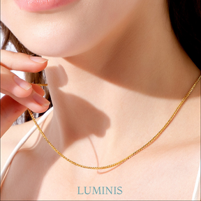 Chaîne Maille Vénitienne en Argent 925 avec Plaquage en Or Jaune 18k