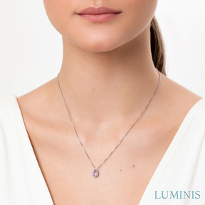 Pendentif Goutte avec Améthyste en Argent 925